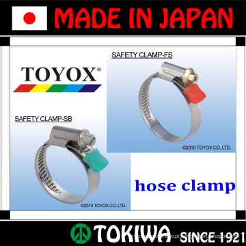Aço inoxidável, braçadeira de segurança. Feito no Japão pela TOYOX. Longo tempo de vida e resistentes a ferrugem (braçadeira de mangueira pesada)